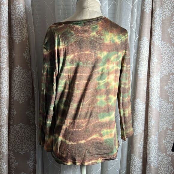 O.Y.B Multicolor V-Neck Long Sleeve Top – Size 3 - Picture 3 of 8